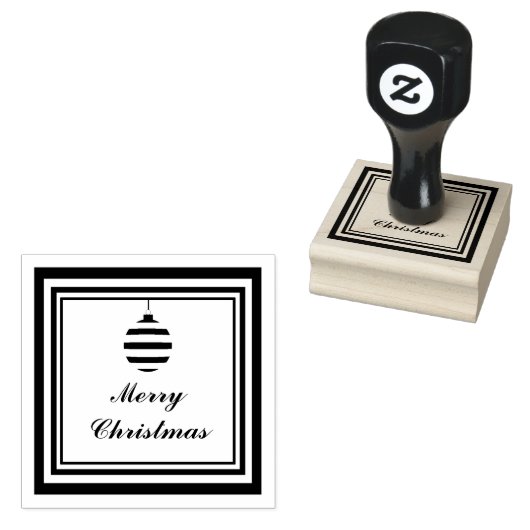 Modernes frohes Weihnachtsbauble Gummistempel (Stempel)