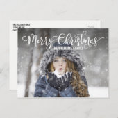 Modernes frohes Weihnachtsfest Foto Postkarte (Vorne/Hinten)