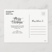 Modernes frohes Weihnachtsfest Foto Postkarte (Rückseite)