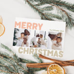 Modernes frohes Weihnachtsjahr in Review 3 Foto Feiertagskarte<br><div class="desc">Senden Sie herzliche Wünsche in dieser Urlaubssaison mit dieser einzigartigen und niedlichen, modernen frohen Weihnachtszeit in Rezension 3 Foto Urlaubskarte. Das schlichte und minimalistisch gestaltete Design ist in hellrosa, pastellfarbenen Korallen, Salbei, Rot und Pfirsichfarben inspiriert. Dieses Design feiert den festlichen Geist des Dezember und bringt jedem Anlass eine fröhliche und...</div>