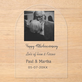 Modernes fröhliches 40-jähriges Jubiläum mit Namen Acryleinladungen