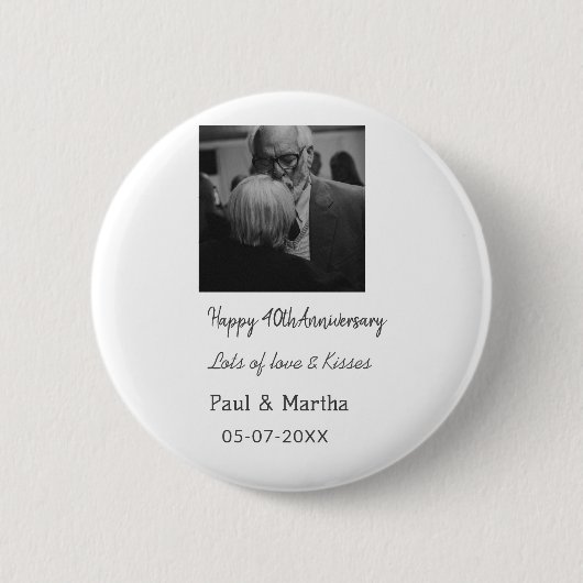 Modernes fröhliches 40-jähriges Jubiläum mit Namen Button (Vorderseite)