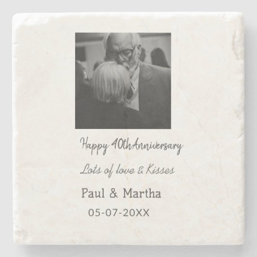 Modernes fröhliches 40-jähriges Jubiläum mit Namen Steinuntersetzer (Vorderseite)