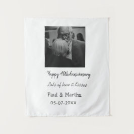 Modernes fröhliches 40-jähriges Jubiläum mit Namen Wandteppich