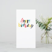 Modernes, fröhliches Design von "Happy Birthday" (Stehend Vorderseite)