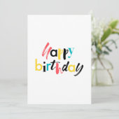 Modernes, fröhliches Design von "Happy Birthday" (Stehend Vorderseite)