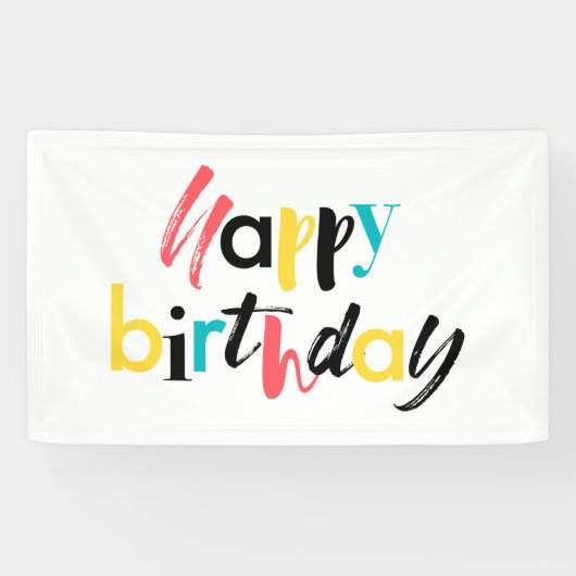Modernes, fröhliches Design von "Happy Birthday" Banner (Horizontal)