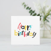 Modernes, fröhliches Design von "Happy Birthday" Karte (Stehend Vorderseite)