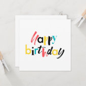 Modernes, fröhliches Design von "Happy Birthday" Karte (Vorderseite/Rückseite Beispiel)
