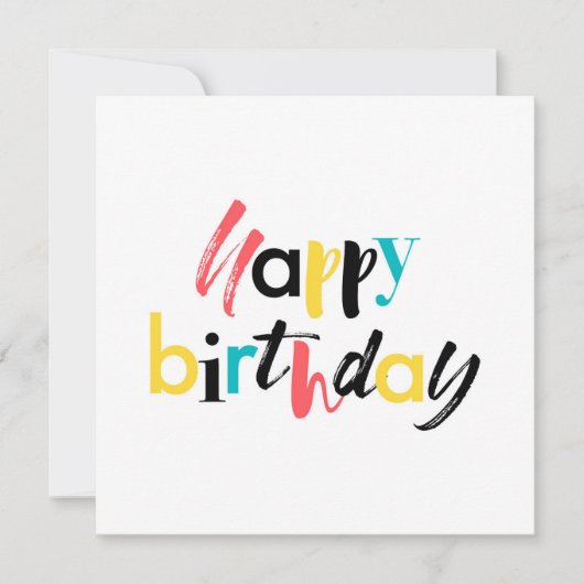 Modernes, fröhliches Design von "Happy Birthday" Karte (Vorderseite)