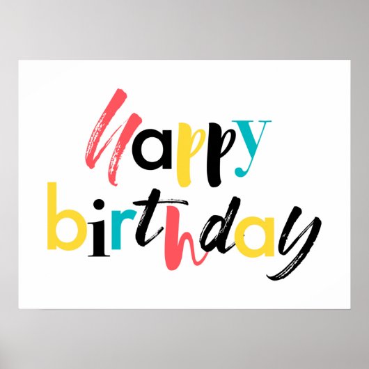 Modernes, fröhliches Design von "Happy Birthday" Poster (Vorne)