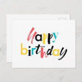 Modernes, fröhliches Design von "Happy Birthday" Postkarte (Vorne/Hinten)