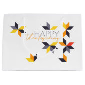 Modernes, fröhliches Design von Happy Thanksgiving Große Geschenktüte (Vorderseite)