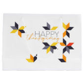 Modernes, fröhliches Design von Happy Thanksgiving Große Geschenktüte (Rückseite)