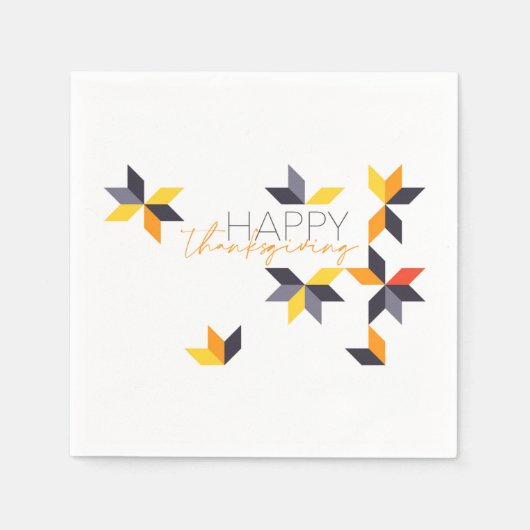 Modernes, fröhliches Design von Happy Thanksgiving Serviette (Vorderseite)