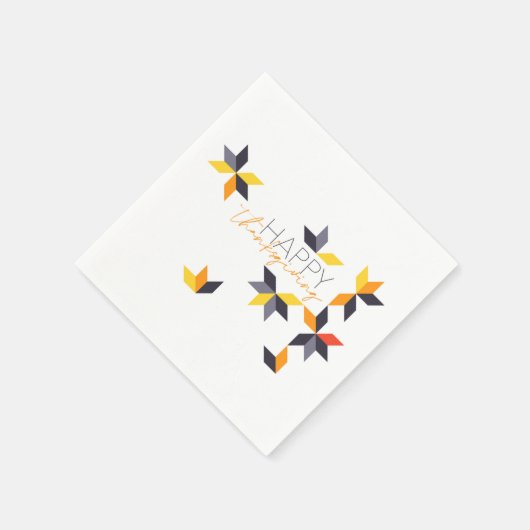 Modernes, fröhliches Design von Happy Thanksgiving Serviette (Ecke)