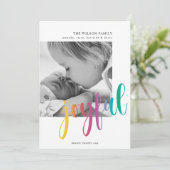 Modernes "fröhliches" Foto Weihnachten (Stehend Vorderseite)