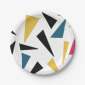 Modernes, fröhliches, lustiges, lebendiges geometr pappteller (Vorderseite)