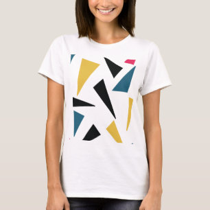 Modernes, fröhliches, lustiges, lebendiges geometr T-Shirt