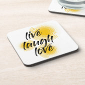 Modernes, fröhliches, trendiges Design Live Lagh L Getränkeuntersetzer (Linke Seite)