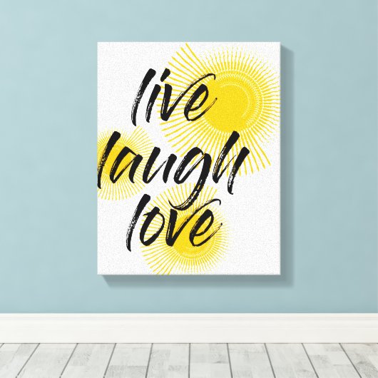Modernes, fröhliches, trendiges Design Live Lagh L Leinwanddruck (Insitu (Holzboden))
