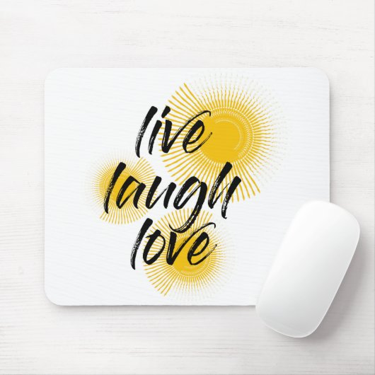 Modernes, fröhliches, trendiges Design Live Lagh L Mousepad (Mit Mouse)