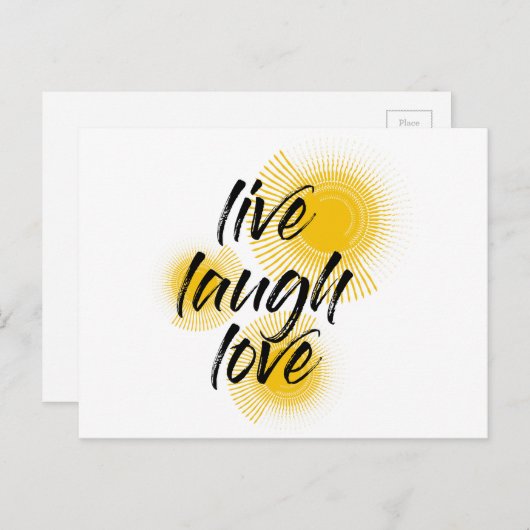 Modernes, fröhliches, trendiges Design Live Lagh L Postkarte (Vorne/Hinten)