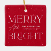 Modernes, fröhliches und helles Rotes Foto Keramikornament (Vorderseite)