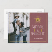 Modernes fröhliches und helles Weihnachtsfest Foto Postkarte (Vorne/Hinten)