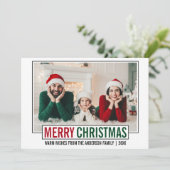 Modernes fröhliches Weihnachts-Foto Feiertagskarte (Stehend Vorderseite)