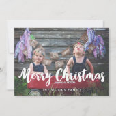 Modernes fröhliches Weihnachts-Foto Feiertagskarte (Vorderseite)
