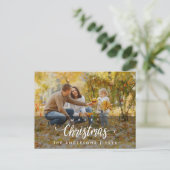 Modernes fröhliches Weihnachts-Foto Postkarte (Stehend Vorderseite)