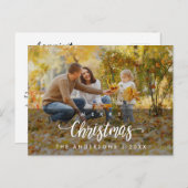 Modernes fröhliches Weihnachts-Foto Postkarte (Vorne/Hinten)