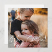 Modernes fröhliches Weihnachts-Handschrift-Skript- Feiertagskarte (Vorne/Hinten)