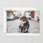 Modernes, fröhliches Weihnachts-Handwriting-Foto Postkarte (Vorne/Hinten)