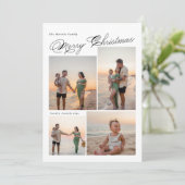 Modernes, fröhliches Weihnachts-Script-Foto Feiertagskarte (Stehend Vorderseite)