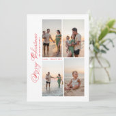 Modernes, fröhliches Weihnachts-Script-Foto Feiertagskarte (Stehend Vorderseite)