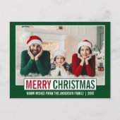 Modernes fröhliches Weihnachtsfamiliengebäck Foto Postkarte (Vorderseite)