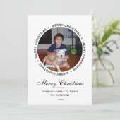 Modernes fröhliches Weihnachtsfest-Foto Feiertagskarte (Stehend Vorderseite)