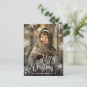 Modernes fröhliches Weihnachtsfest FOTO Gruß Postkarte (Stehend Vorderseite)