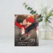 Modernes fröhliches Weihnachtsfest FOTO Gruß Postkarte (Stehend Vorderseite)