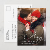 Modernes fröhliches Weihnachtsfest FOTO Gruß Postkarte (Vorne/Hinten)