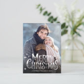 Modernes fröhliches Weihnachtsfest FOTO Gruß Postkarte (Stehend Vorderseite)