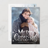Modernes fröhliches Weihnachtsfest FOTO Gruß Postkarte (Vorne/Hinten)
