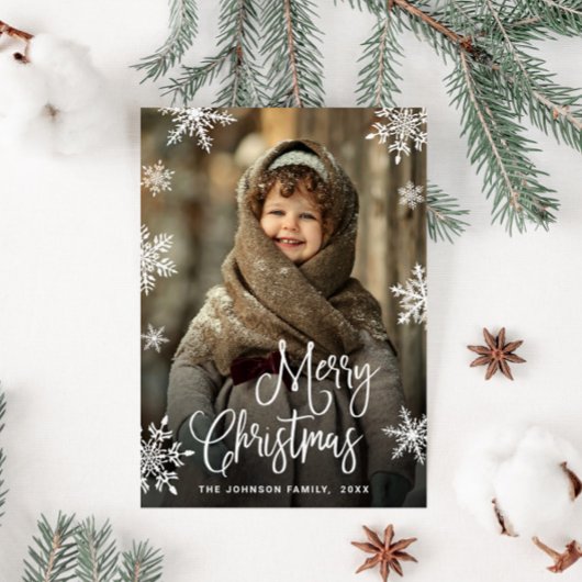 Modernes fröhliches Weihnachtsfest FOTO Gruß Postkarte