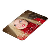 Modernes fröhliches Weihnachtsfest-Foto Magnet (Linke Seite)