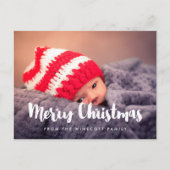 Modernes fröhliches Weihnachtsfest Foto Postkarte (Vorderseite)