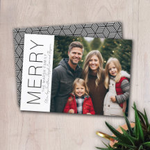 Modernes fröhliches WeihnachtsFoto Schwarz-weiß Mi