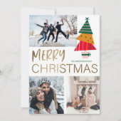 Modernes fröhliches Weihnachtsgebäck & Foto Mitteilungskarte (Vorderseite)