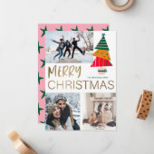 Modernes fröhliches Weihnachtsgebäck & Foto Mitteilungskarte (Vorderseite/Rückseite Beispiel)